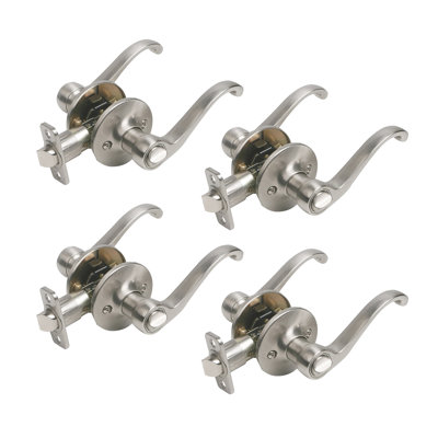 Design House 190603, ensemble de 4 poignées de porte à 2 volants, nickel satiné