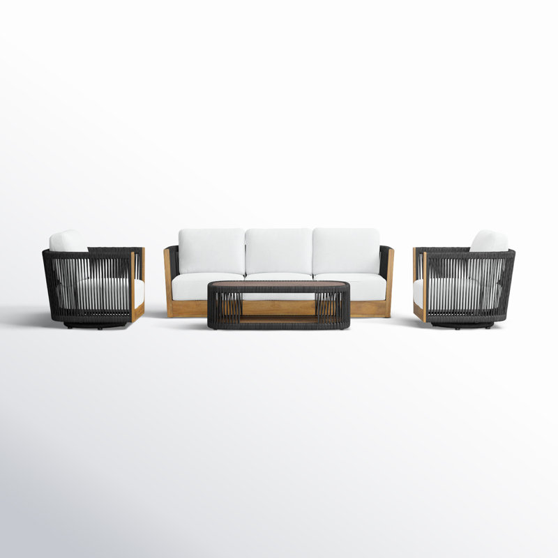Aniston 4-Piece Sofa Set with Sunbrella Cushions