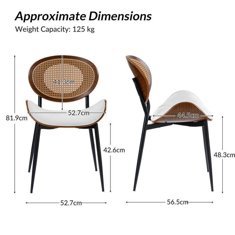 Ema Modern Faux Leather Dining Chair Set, Beige, 4