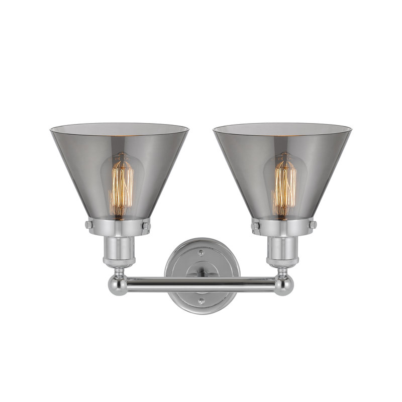Éclairage pour meuble-lavabo à 2 lumières Artella, Plaqué couleur fumée, Chrome poli