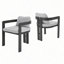 Chaise de patio d'extérieur en aluminium Pula, ensemble de 2 avec coussins