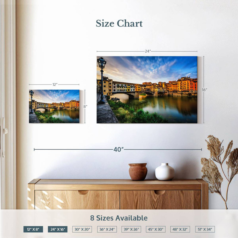 Ponte Vecchio Riverscape, 16" H x 24" W