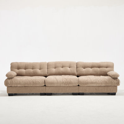 Deep Seat Sectionals, Wood 123 Inch Modern 3 Seater For Home