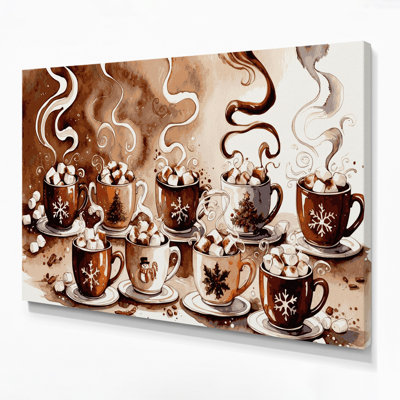 Art mural sur toile beige, "Christmas hot cacao"