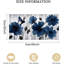 Décoration murale en toile à motif floral bleu, impression de marguerite moderne avec oiseau, décoration de salon, planche de bois gris, fond de bureau encadré
