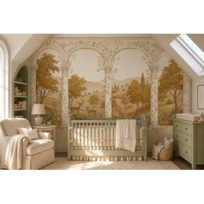 Classical Arches Wallpaper Columns Removable Pastoral Landscape Wall Decor