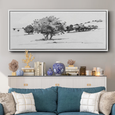 Treeline Sketch I- Framed Canvas