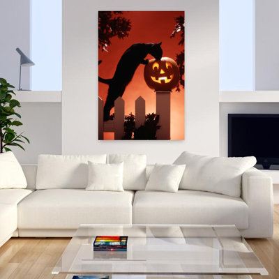 Art mural des années 1980, Jack-O'-Lantern et chat noir
