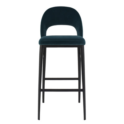 Roger Upholstered Bar Stool with Metal Frame