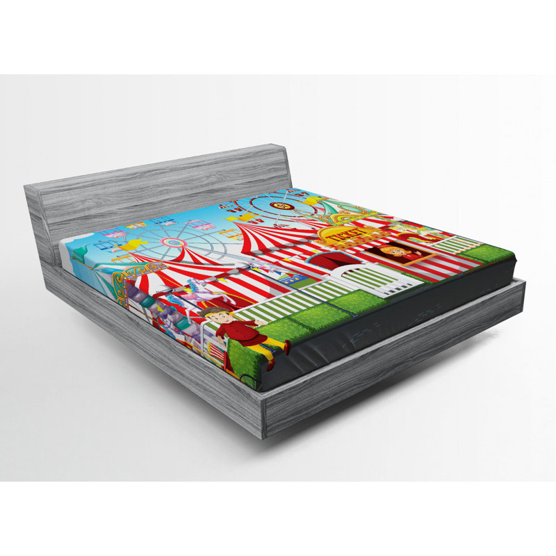 Circus Microfiber Fitted Sheet, Queen Fitted Sheet