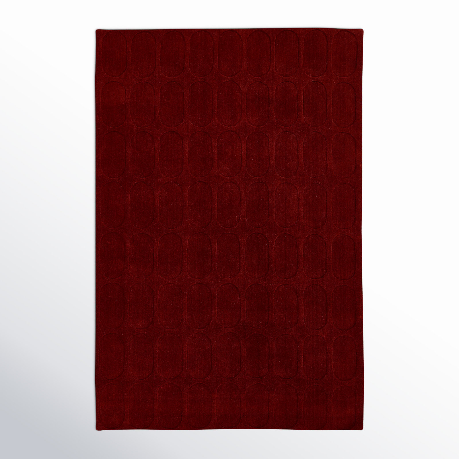  Contour Hand Loomed Wool Geometric Burgundy Area Rug, Rectangle 7'10" x 10'