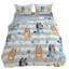Ensemble de literie Bluey 4 pièces, cadeau idéal pour filles/garçons, enfants et adolescents, décoration de chambre, housse de couette en polyester, tailles Twin XL et Full.