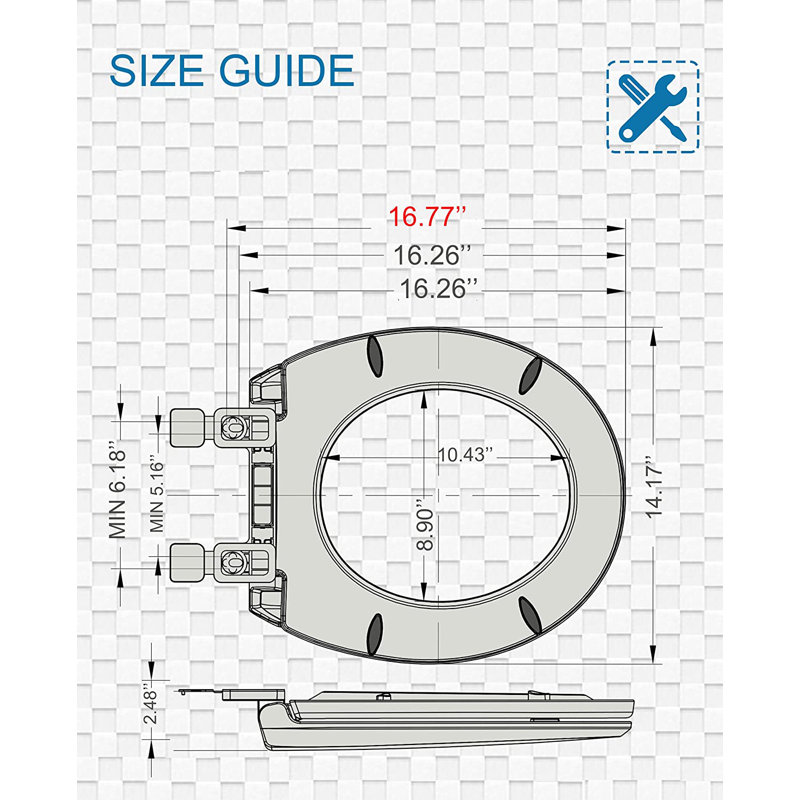 ELLO&ALLO Round Toilet Seat with Slow Close Standard Toilet Seat,Quiet Toilet Cover Seat Toilet Lid Durable Refused to Loosen Easy to Install & Clean,White