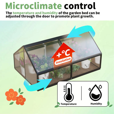 Large Greenhouse and Raised Flower Bed for Outdoors Plant Vegetable Box 68.7" x 45" x 51.5"