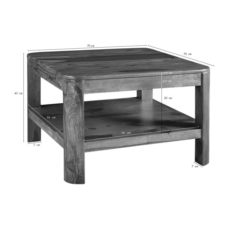 Toronto Solid Wood Four Leg Coffee Table with Storage