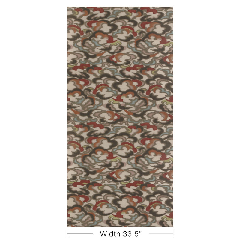 Celeste Stratus Abstract Cellulose Blend Roll, Green/Clay