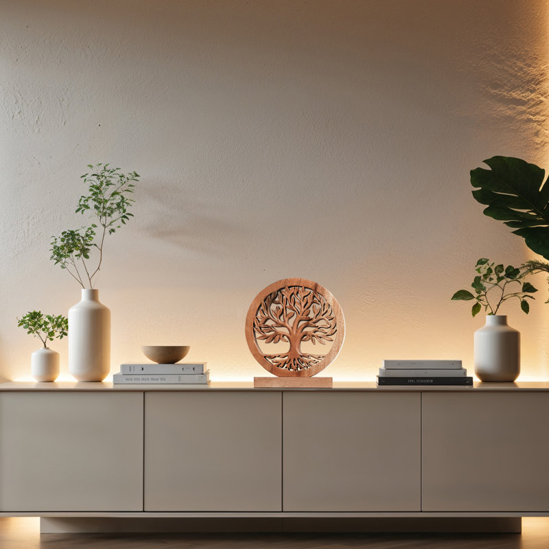 Triana Wooden Tree of Life Handmade Sculpture Unique Wooden Art for Living Room Shelf and Table Top Decor