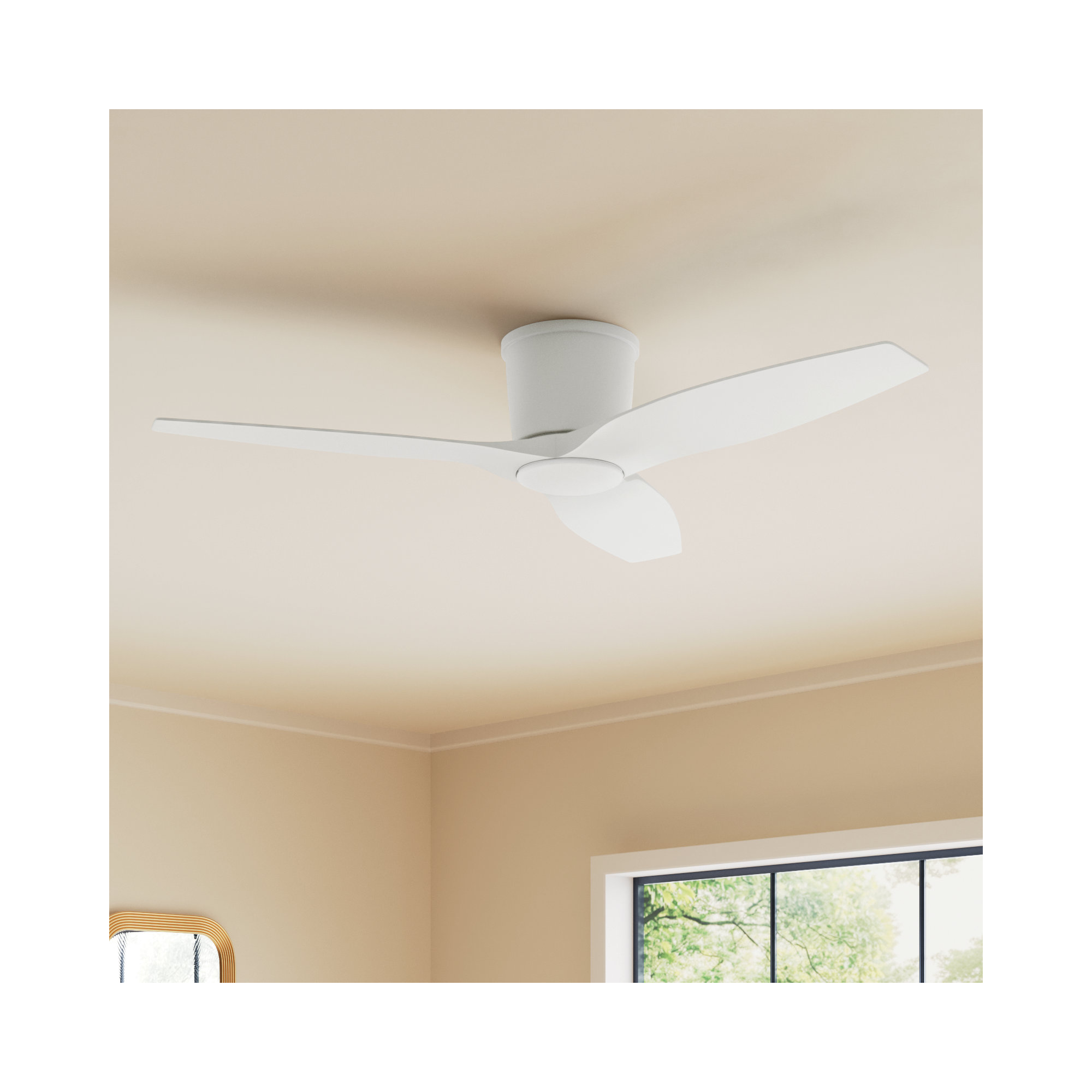 Aisling 3 Blade Ceiling Fan with LED Light Kit, Matte White, Matte White, 52"