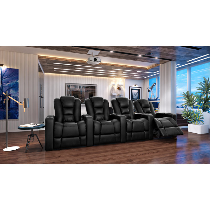 Sièges de cinéma maison (rangée de 4), Sable Smartsuede