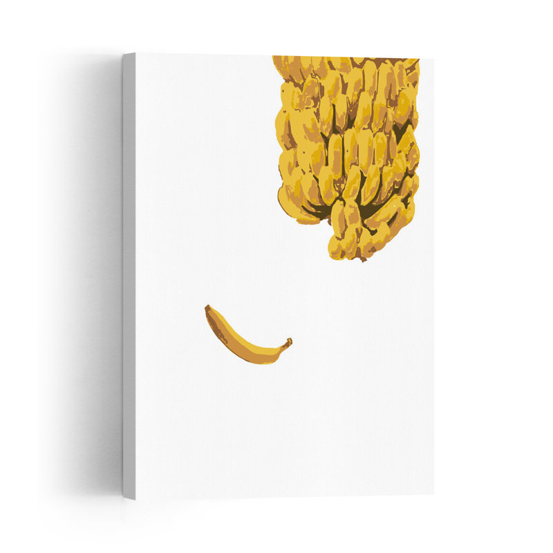 Reproduction d'art mural «Ripe Bananas Floating Solo Organic Vibrant Fruit Tropical», H 60 po x l 40 po