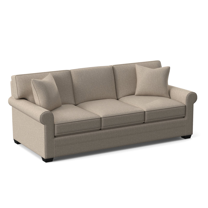 Bedford Upholstered 86'' Sofa, Black Finish, Eggshell Crypton Performance; 0884-93
