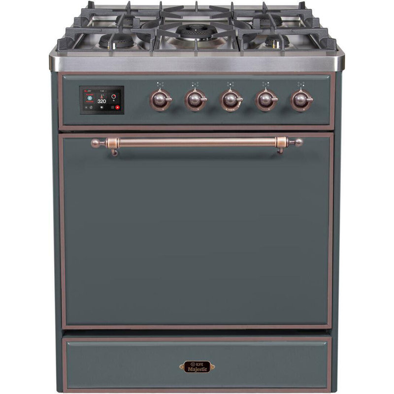 Majestic II 30" 4 cu.ft. Freestanding Dual Fuel with Convection Oven, Natural Gas, White/Bronze