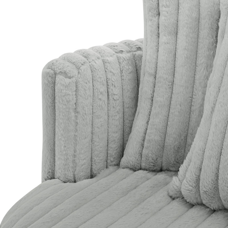 Marbihan Ultra Plush Wide Cord-Like Oversized Swivel Barrel Chair