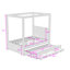 Lit plateforme à baldaquin 3 tiroirs avec lit gigogne simple-948411572