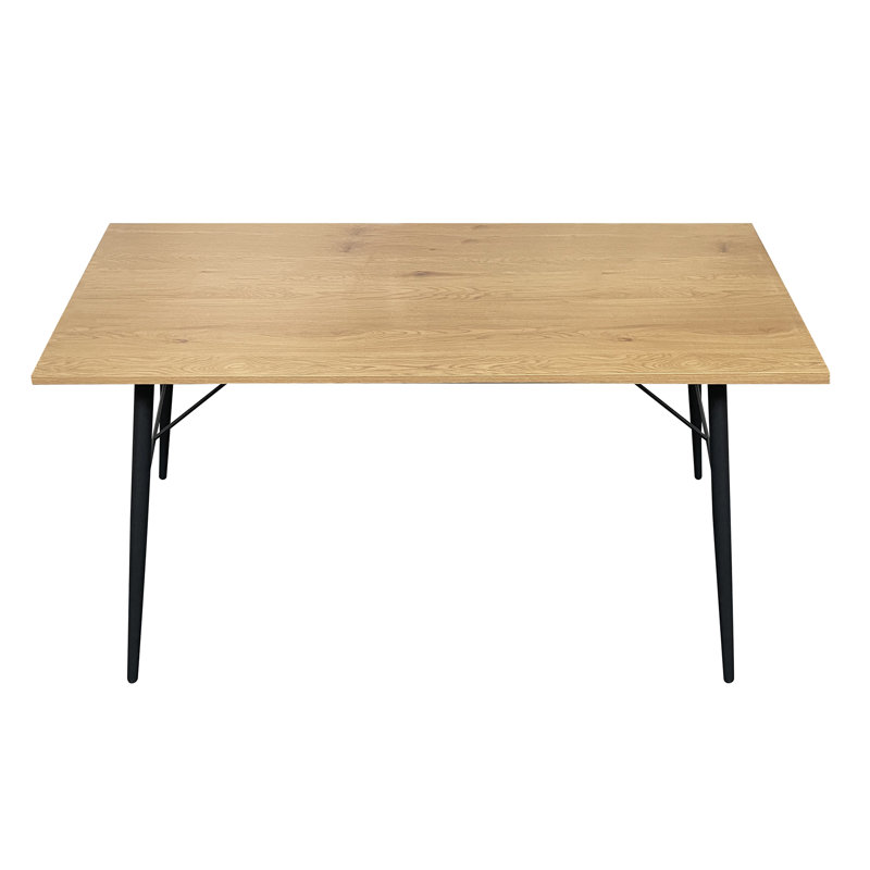 Arrowood Metal Base Dining Table, Oak