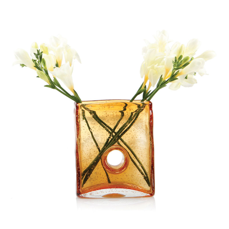 Vava Glass Table Vase, Amber, Medium
