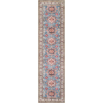Tapis de couloir bleu pâle Huguenot
