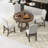 Tonecia 5-Piece Retro Style Functional Extendable Dining Set,Round Table with Leaf+4 Upholstered Chairs-42724878-7327818