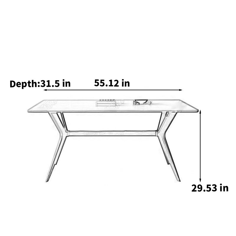 Table de style nordique moderne et minimaliste wabi-sabi, H 29,53 po x L 55,12 po x l 31,5 po