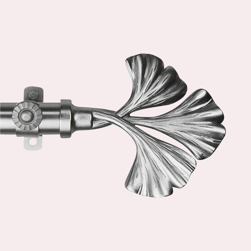 Ensemble de tringle à rideaux simple et quincaillerie Dayana, 28 po à 48 po (chaque côté), Nickel satiné