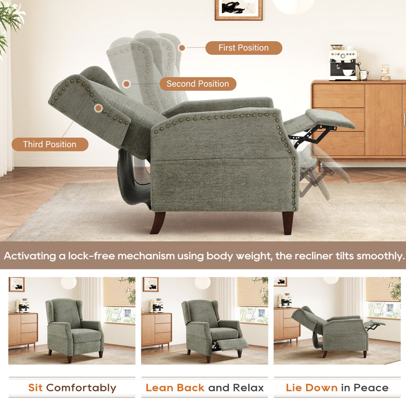 Audrie Upholstered Recliner Set of 2