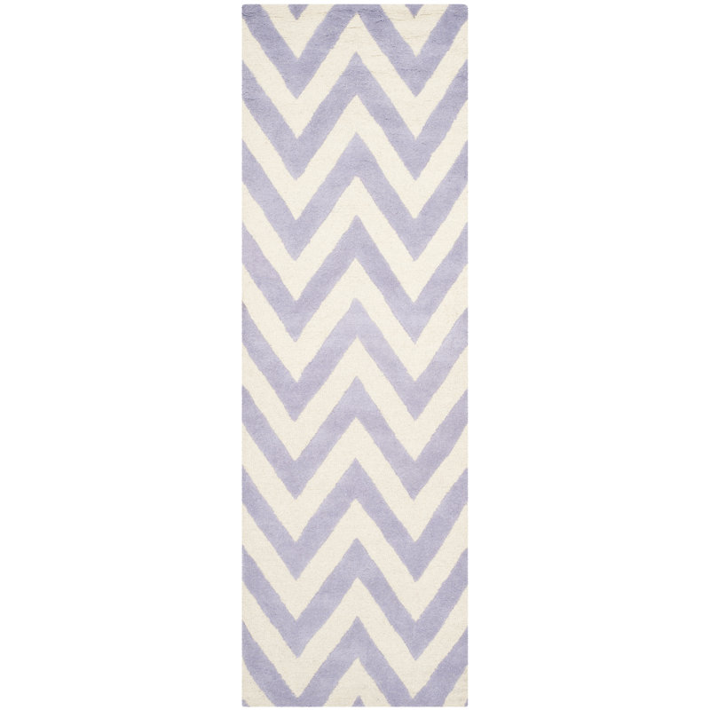 Sanyla Hand Tufted Wool Chevron Rug, Runner 2'6" x 8'