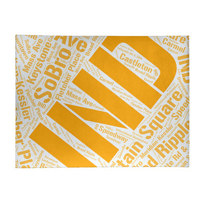 Tapis de zone orange à tissage plat poils longs