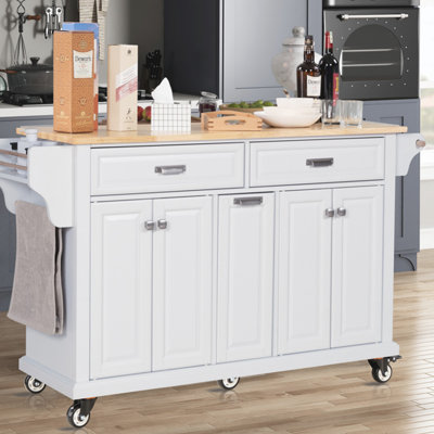 Blakelie Kitchen Island with Solid + Manufactured Wood Top -  Red Barrel StudioÂ®, 8F6DE31828C74B8B9CBCE25661CBD47C