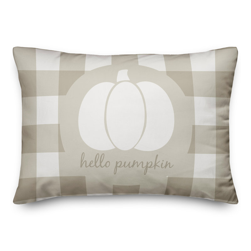  Hello Pumpkin Buffalo Rectangular Pillow Cover & Insert