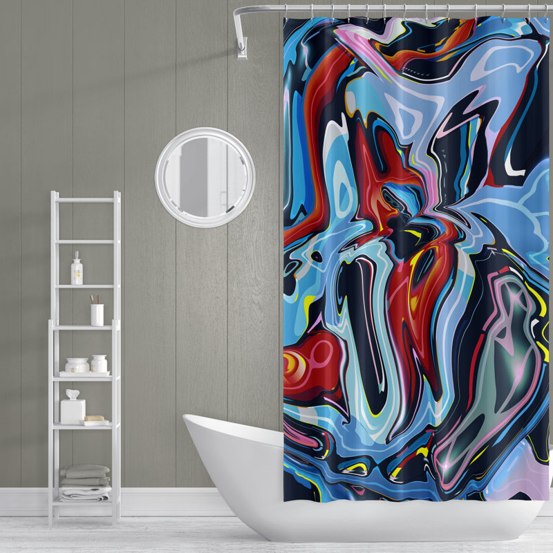 Rideau de douche simple abstrait, H 83 po x l 70 po