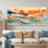 Abstrait corail vagues océaniques de l'éternité IV - art mural toile corail