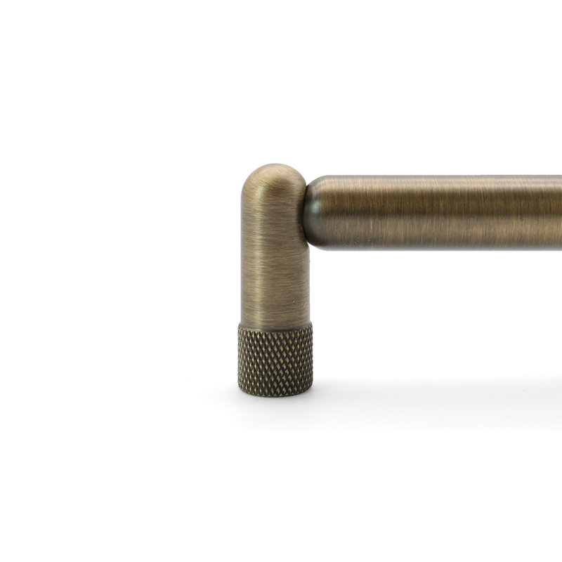Knurled Bar / Handle Pull, 6", Aged Brass