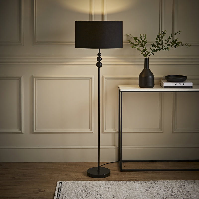Randalia 145cm Traditional Floor Lamp, Black, Black