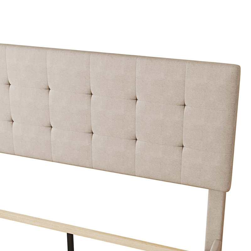 Upholstered Bed, Beige
