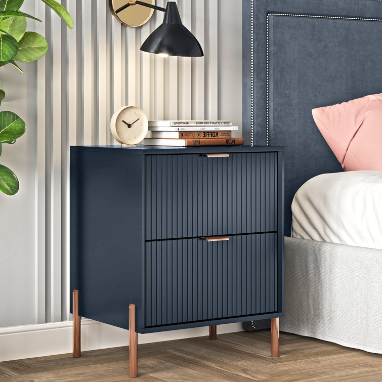 Cainsville Manufactured Wood+ Steel Nightstand