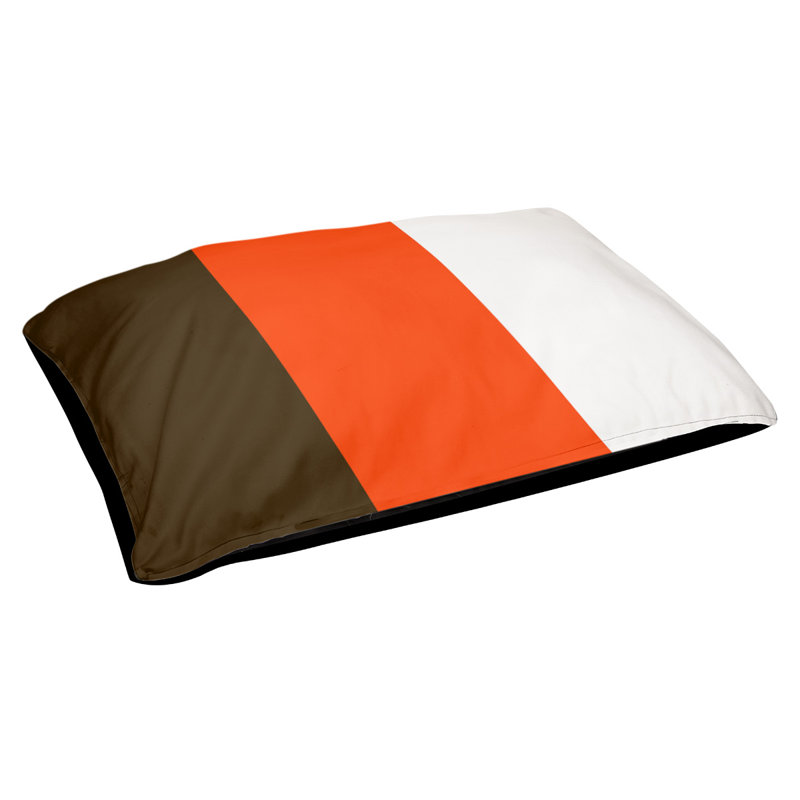 Lit à chat à rayures de football cincinnati, L 50 po x l 40 po, Accent orange