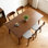 Chaises de salle à manger modernes en bois massif de style Mid-Century avec coussin rembourré et patins réglables