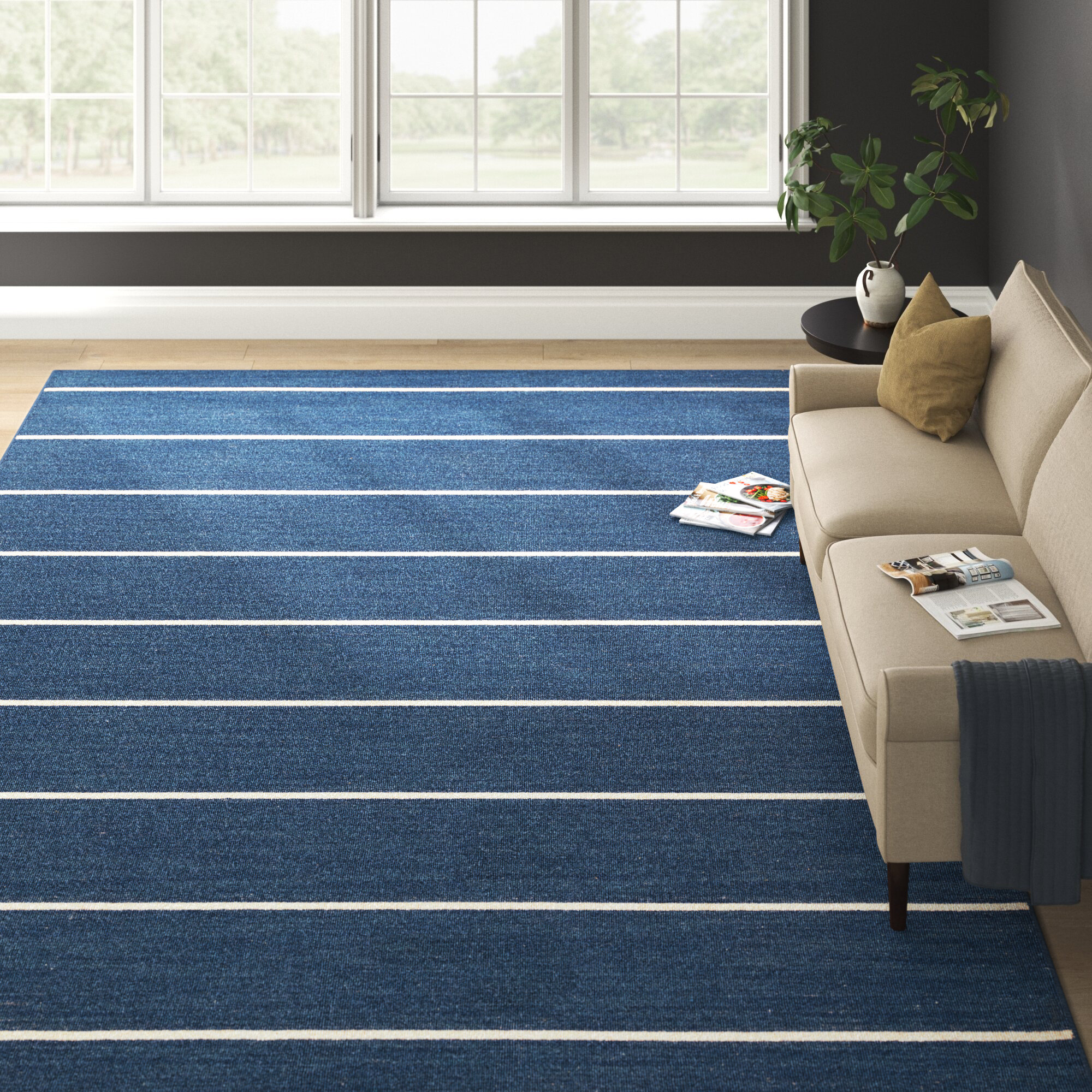 Creekmont Handmade Wool Cream Rug, Rectangle 10' x 14'