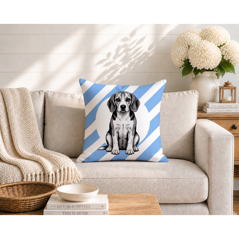 Oreiller réversible intérieur / extérieur Beagle Dog, 16 x 16, Bleuet des champs