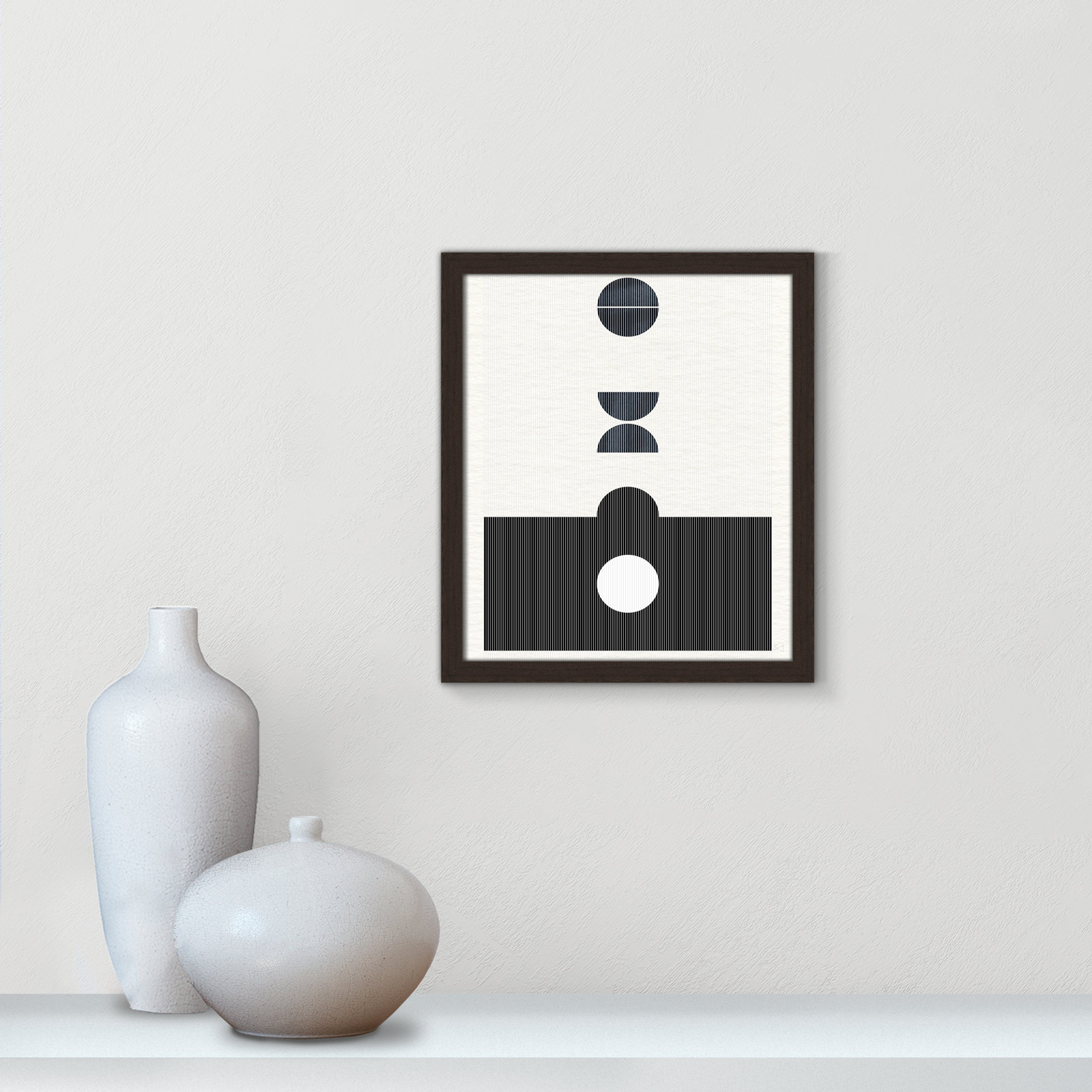 Eclipse I Print by Susan Jill, 15" H x 13" W x 0.75" D, Open Grain Walnut Framed